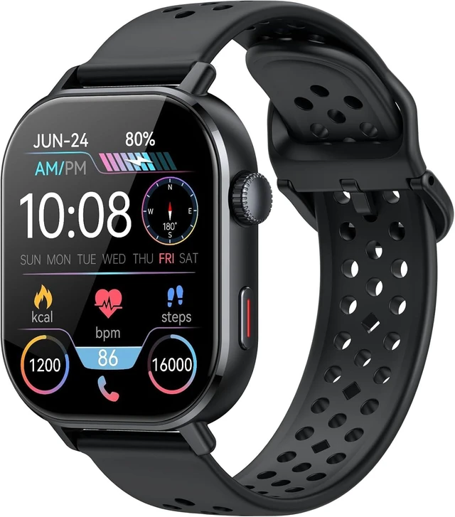 Main image of Smart Watch for Men GPS, 2.06"HD AMOLED Military Multisport Fitness Tracker with Bluetooth Call/Compass/Barometer/Altitude 5ATM Water-Resistance Heart Rate/Sleep Monitor, Outdoor for Android iOS