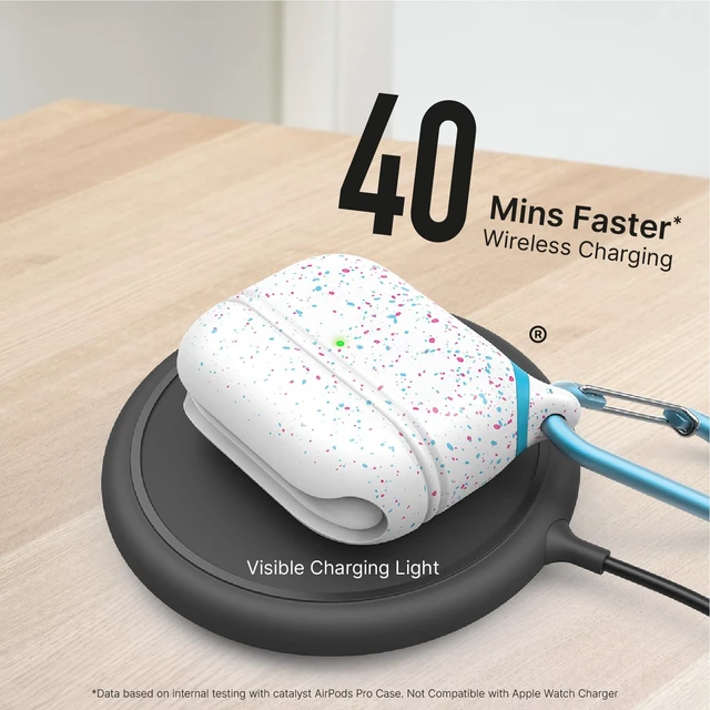 Alt view image 6 of 7 - Waterproof Case for AirPods Pro 2nd Generation and AirPods Pro 1st Generation - Wireless and USB-C Charging Compatible, One Piece Design, High Drop Protection Case with Carabiner