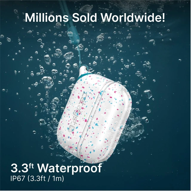 Alt view image 7 of 7 - Waterproof Case for AirPods Pro 2nd Generation and AirPods Pro 1st Generation - Wireless and USB-C Charging Compatible, One Piece Design, High Drop Protection Case with Lanyard