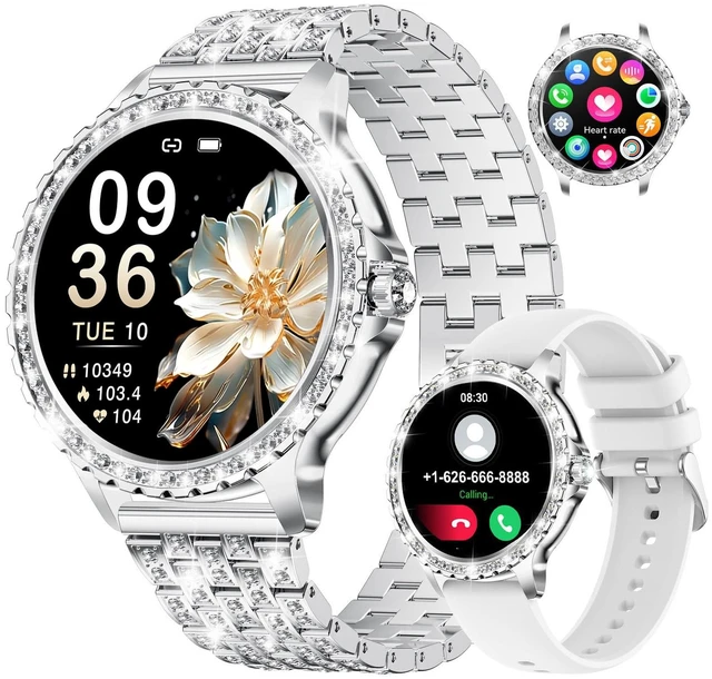 Main image of Smart Watches for Women,1.32" HD Fitness Tracker Watch with Answer/Make Call,AI Voice Control,Heart Rate/Calories/SpO2 Monitor 100+ Sport Modes Ladies Smart Watch for Android iOS (Silver-A)