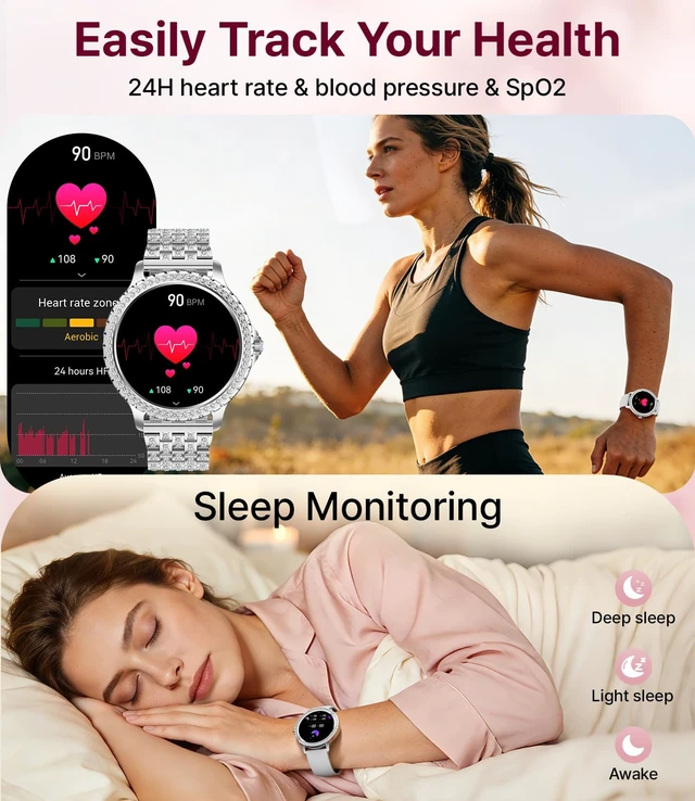 Alt view image 5 of 7 - Smart Watches for Women,1.32" HD Fitness Tracker Watch with Answer/Make Call,AI Voice Control,Heart Rate/Calories/SpO2 Monitor 100+ Sport Modes Ladies Smart Watch for Android iOS (Silver-A)
