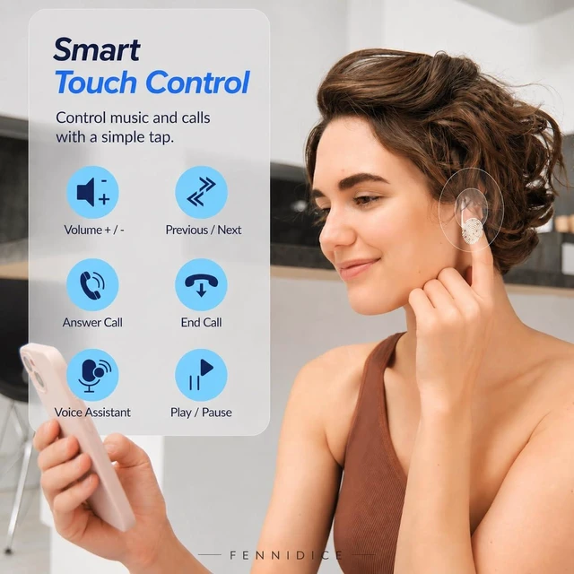Alt view image 7 of 7 - Wireless Earbuds Pro 3, with Hybrid ANC, Bluetooth 5.3 and 24H Playtime Immersive Stereo Sound, ENC Clear Calls, IPX5 Water Resistant, Touch Control,Sports Ear buds, Compatible for iPhone/Android