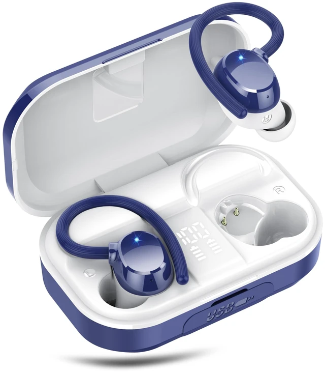 Main image of Wireless Earbuds, Bluetooth 5.4 Sport Headphones, 128H Playtime Over Ear Buds for Small Ear, Stereo Deep Bass, Sport Wireless Bluetooth Earphones, IPX7 Waterproof Running Headphones for iOS Android