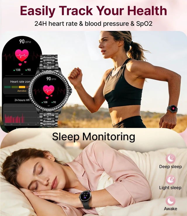 Alt view image 5 of 7 - Smart Watches for Women,1.32" HD Fitness Tracker Watch with Answer/Make Call,AI Voice Control,Heart Rate/Calories/SpO2 Monitor 100+ Sport Modes Ladies Smart Watch for Android iOS (Black)