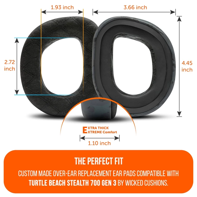 Alt view image 5 of 7 - Freeze V2 Stealth 700 Gen 3 - Earpads for Turtle Beach Stealth 700 Gen 3 Made by Wicked Cushions Freeze V2 Cooling Fabric, Enhanced Comfort & Sound Isolation Black Camo