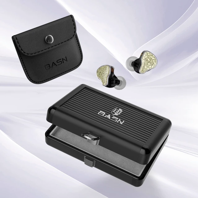 Alt view image 6 of 7 - Bmaster5 in Ear Monitor Headphone,1DD+4BA 5 Driver Musician IEM Earbud 10mm DLC Diaphragm, Pentaconn Connector OFC Cable, Aluminum Case, Noise Isolation IEM for Drummer Audiophile (Starlight Gold)