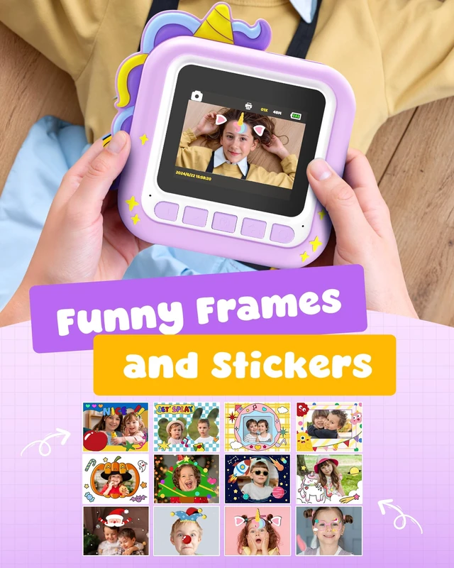 Alt view image 4 of 7 - Kids Camera Instant Print, Toddler Cameras Christmas Birthday Gifts for Girls Age 3-12, Digital Video Instant Printable Camera for Kids,Toys for Ages 5-7 Girls (Green)