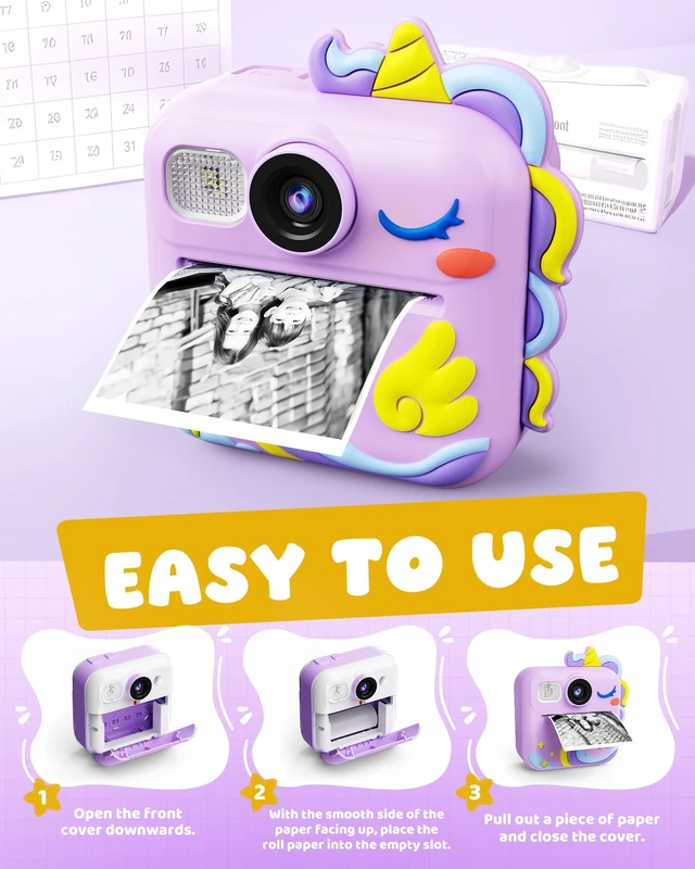 Alt view image 5 of 7 - Kids Camera Instant Print, Toddler Cameras Christmas Birthday Gifts for Girls Age 3-12, Digital Video Instant Printable Camera for Kids,Toys for Ages 5-7 Girls (Green)