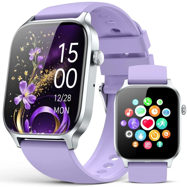 Main image of Smart Watches for Women Men, Fitness Tracker Watch with 110 Sports Modes, Step Counter/Sleep Monitor/Pedometer, IP68 Waterproof, Bluetooth Call & Music Control Smartwatch for iPhone/Android,Pueple