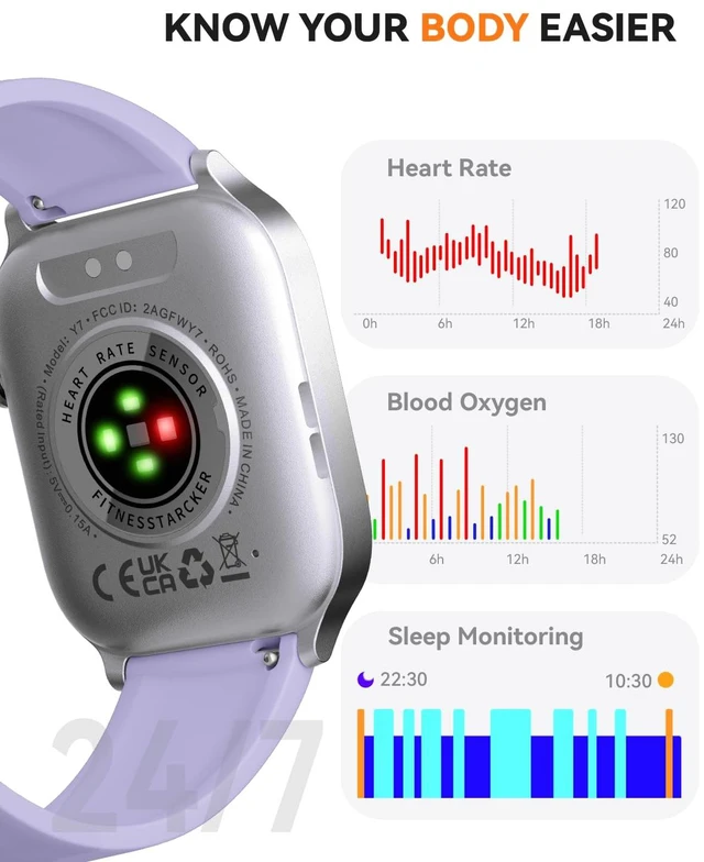 Alt view image 4 of 7 - Smart Watches for Women Men, Fitness Tracker Watch with 110 Sports Modes, Step Counter/Sleep Monitor/Pedometer, IP68 Waterproof, Bluetooth Call & Music Control Smartwatch for iPhone/Android,Pueple