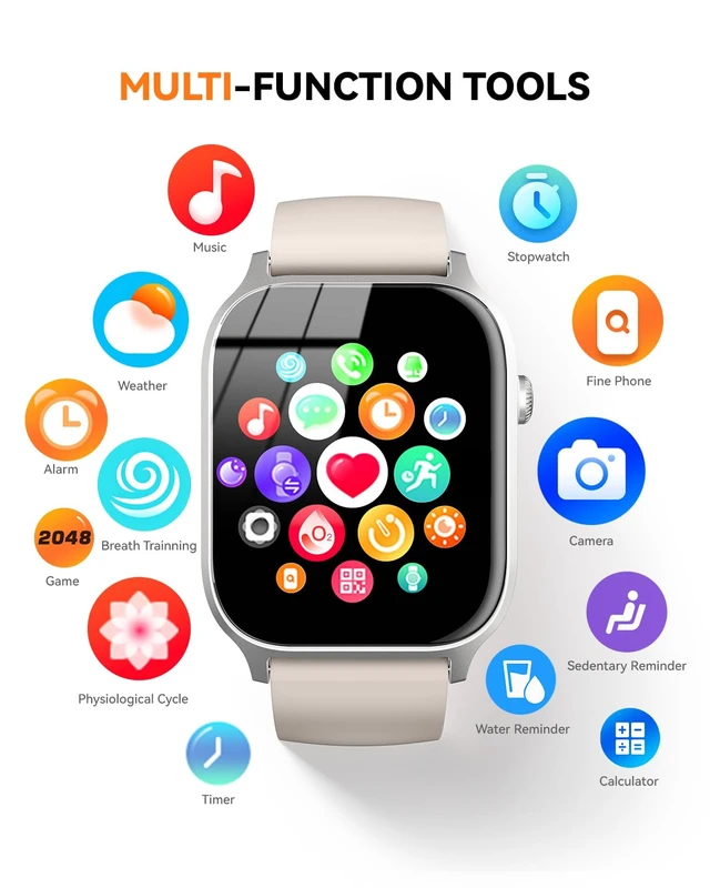 Alt view image 7 of 7 - Smart Watches for Women Men, Fitness Tracker Watch with 110 Sports Modes, Step Counter/Sleep Monitor/Pedometer, IP68 Waterproof, Bluetooth Call & Music Control Smartwatch for iPhone/Android,Starlight