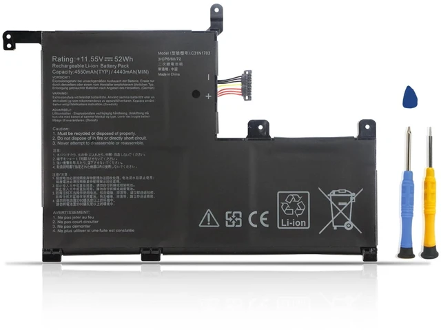 Main image of C31N1703 Laptop Battery Replacement for Asus Zenbook Flip Q505U Q505UA Q525U Q525UA UX561U UX561UA UX561UN Q505UA-BI5T7 Q505UA-BI5T9 Q525UA-BI7T9 UX561UA-BO003T UX561UA-BO052T C31P0J1 11.55V 52Wh