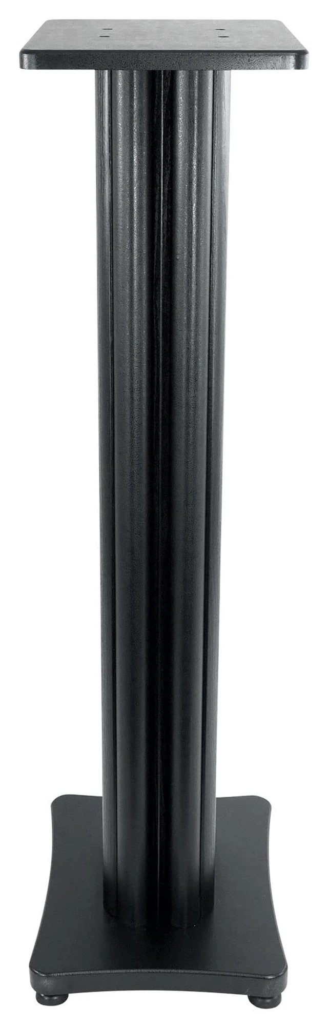 Alt view image 2 of 7 - SS36B Black Wood Grain 36" Solid Home Speaker Stands Pair 100 Lbs Capacity, Solid MDF Wood, Not Hollow, Isolation Pads, Brass and Rubber Spikes, 2 Top Platform Sizes, Cable Management