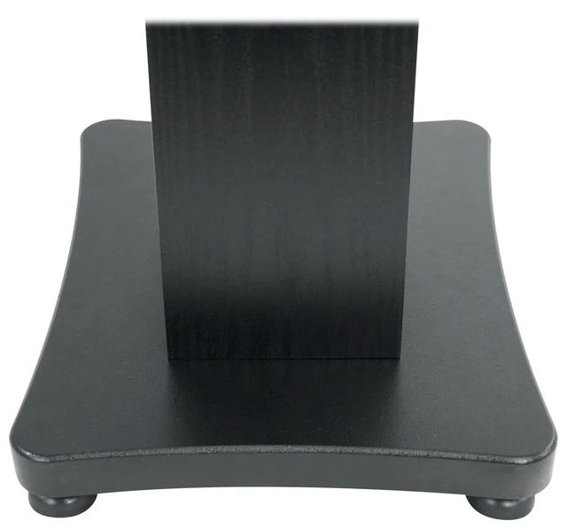 Alt view image 5 of 7 - SS36B Black Wood Grain 36" Solid Home Speaker Stands Pair 100 Lbs Capacity, Solid MDF Wood, Not Hollow, Isolation Pads, Brass and Rubber Spikes, 2 Top Platform Sizes, Cable Management