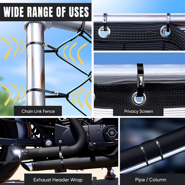 Alt view image 7 of 7 - Stainless Steel Cable Tie Gun & 100pcs 12in Black Metal Zip Ties Self-Locking, UV & Corrosion Resistant Stainless Steel Zip Ties for fence repair, Exhaust Wrap, Chicken Coop, Pipe, Farm Use