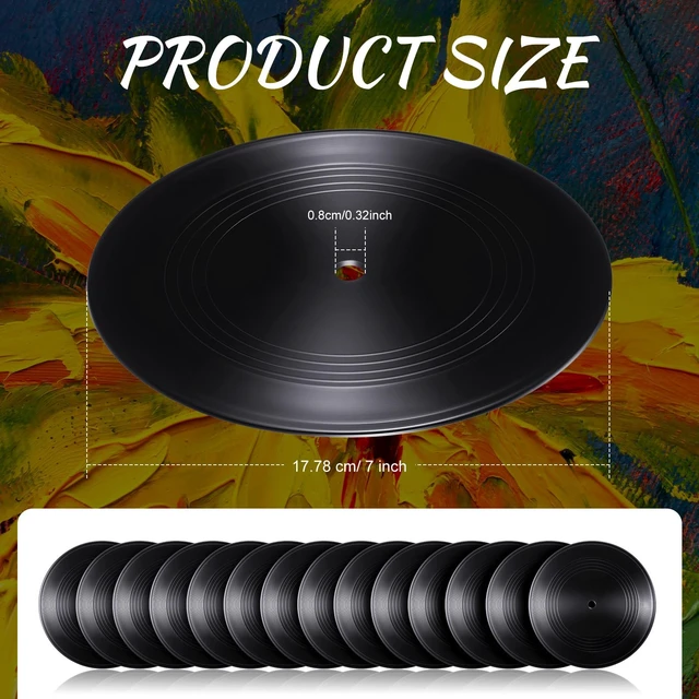 Alt view image 2 of 7 - 48 Pieces Blank Vinyl Records 7 Inch Black Vinyl Cd Fake Albums Record for Vintage Room Wall Aesthetic Retro Decor Discos Music Rock Hippie DIY Craft Project Gift Party Wedding Birthday