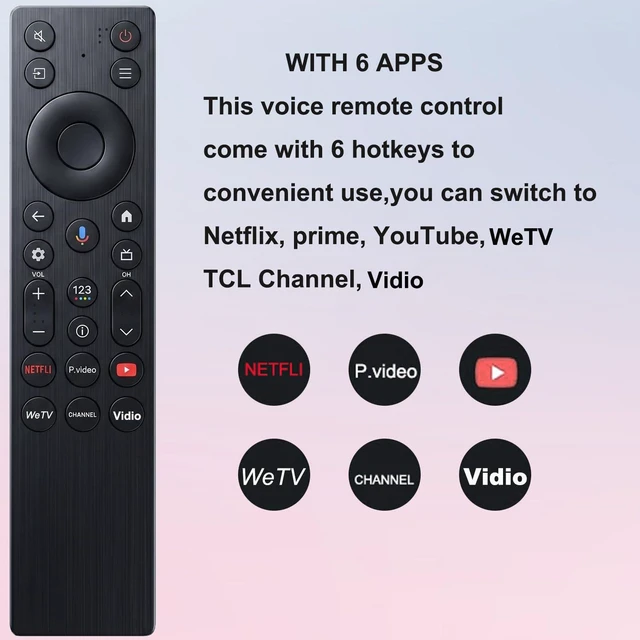 Alt view image 3 of 7 - New Voice Remote Control for TCL TV Remote,for TCL Google TV Remote Compatible with TCL QM5K/QM6k/QM7K LED QLED HDR QD-Mini 4K Google Smart TVs