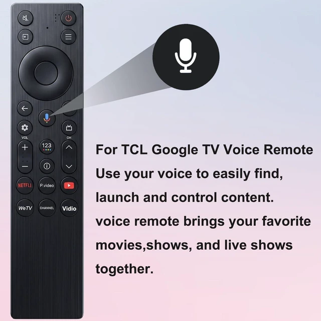 Alt view image 2 of 7 - New Voice Remote Control for TCL TV Remote,for TCL Google TV Remote Compatible with TCL QM5K/QM6k/QM7K LED QLED HDR QD-Mini 4K Google Smart TVs