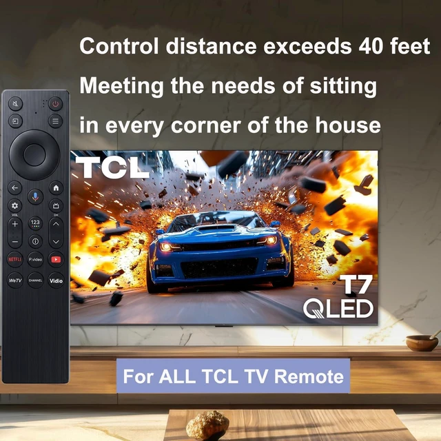 Alt view image 7 of 7 - New Voice Remote Control for TCL TV Remote,for TCL Google TV Remote Compatible with TCL QM5K/QM6k/QM7K LED QLED HDR QD-Mini 4K Google Smart TVs