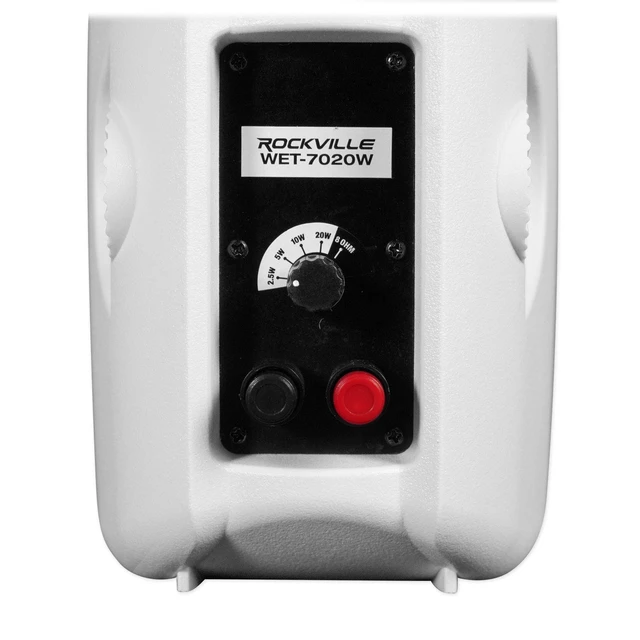 Alt view image 4 of 7 - WET-7020W 70V Commercial Indoor/Outdoor Wall Speakers Pair White Selectable 20W, 15W, 10W, 5W, 2.5W Tap Settings, 40W RMS @ 8 Ohm, Built-In Transformer, Waterproof ABS Cabinet