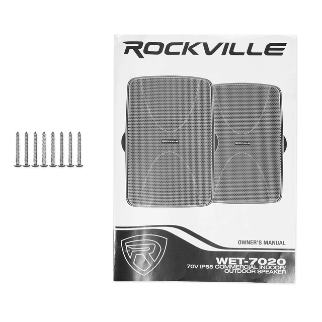 Alt view image 7 of 7 - WET-7020W 70V Commercial Indoor/Outdoor Wall Speakers Pair White Selectable 20W, 15W, 10W, 5W, 2.5W Tap Settings, 40W RMS @ 8 Ohm, Built-In Transformer, Waterproof ABS Cabinet