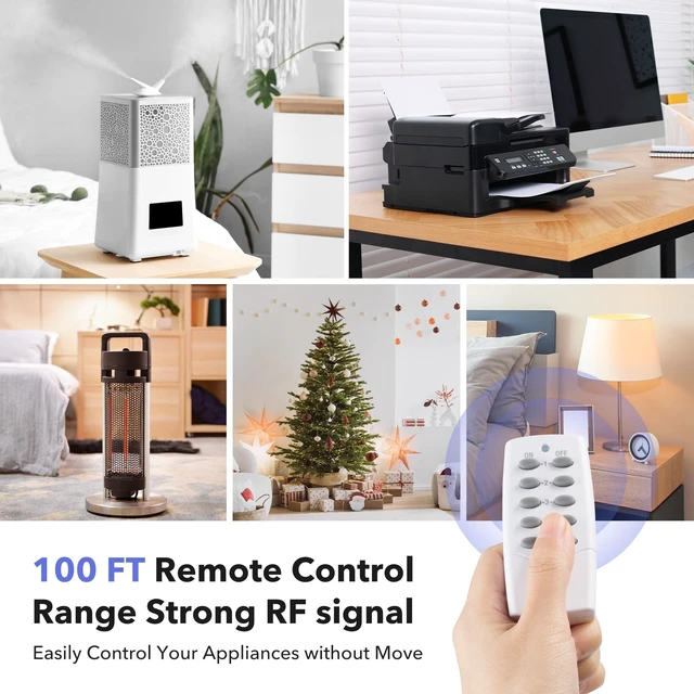 Alt view image 6 of 7 - Remote Control Power Strip with 4 Independent Outlets, 4 USBs 20W USB-C, 3.9Ft Extension Cord, 15A/1875W Overload, Protection for Home Office