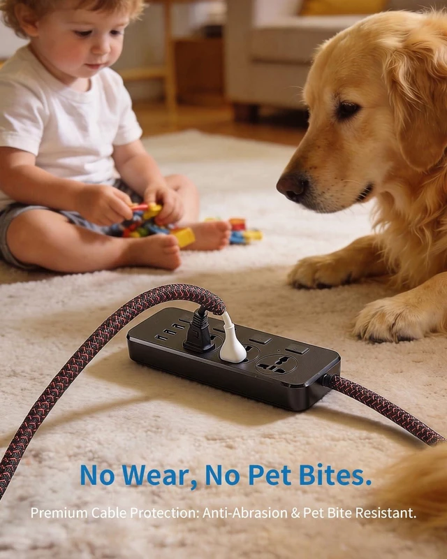 Alt view image 5 of 7 - 30ft - 1/2 inch Cord Protectors from Pets no Chew, BlackRed Split Cable Management Sleeves, Wire Loom Tubing for TV USB Cord Protector, Cord Covers for Pets Bite-Resistant