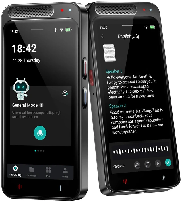 Main image of AI Voice Recorder, 80GB Digital Recorder with Unlimited Transcription, Summarize, Translation, Voice-to-Text Recorder Transcriber Supporting 13 Languages, Voice Recorder with Playback for Lectures