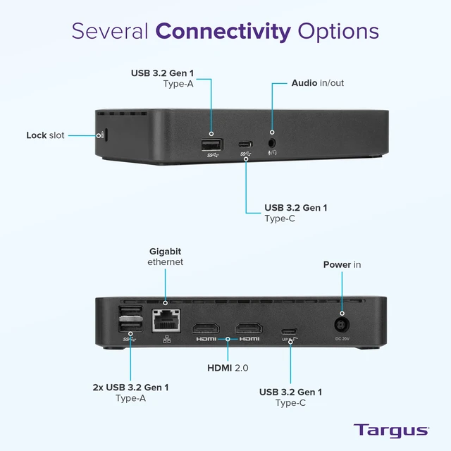 Alt view image 3 of 6 - USB C Docking Station Universal DV4K, USB C Laptop Docking Station Dual Monitor 2 HDMI, 65W Power Delivery, DisplayLink Works w/Operating Systems Like Windows, Mac, Android, iOS (DOCK310USZ)