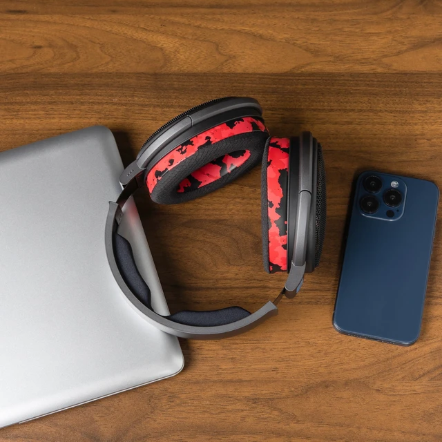 Alt view image 3 of 7 - Freeze HD6XX - Cooling Gel Earpads for Sennheiser HD6XX, HD58X & HD600 Made by Wicked Cushions Also fits HD650, HD660S, HD660S2, HD580 & HD565. Extra Comfortable & Cool Red Camo
