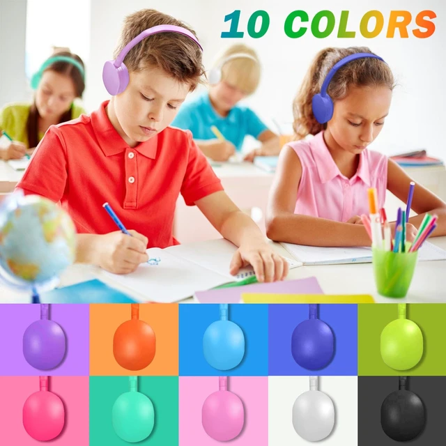 Alt view image 5 of 7 - 20 Pack Kids Headphones Bulk for Classroom School, Durable Wholesale Wired Headphones for Kids Student Boys Girls Adults,HD Sound 3.5mm Jack for Chromebook Computer(10 Color)