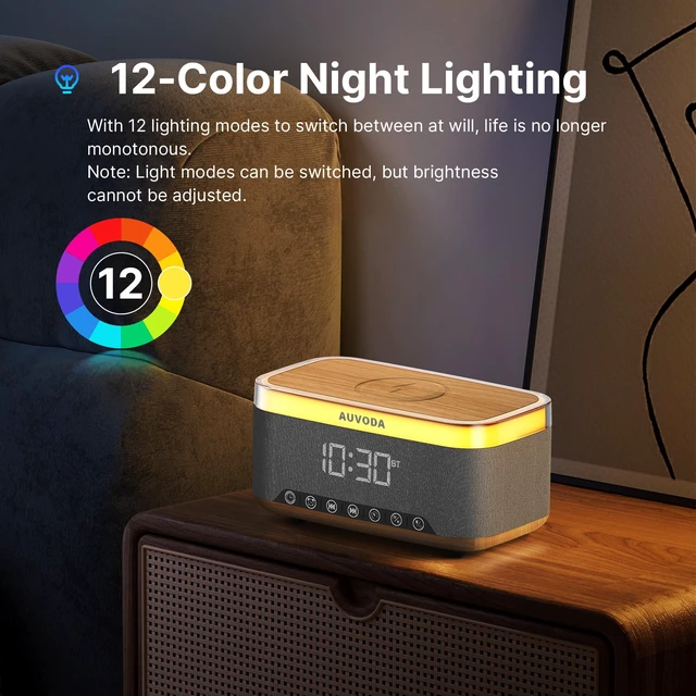 Alt view image 5 of 7 - S300 Bluetooth Speaker with Wireless Charging & LED Lights 16 W Stereo, TWS Pairing, BT 5.3, Wake-Up Function, TF & AUX Inputs, 3600 mAh Battery, for Home, Office & Bedroom