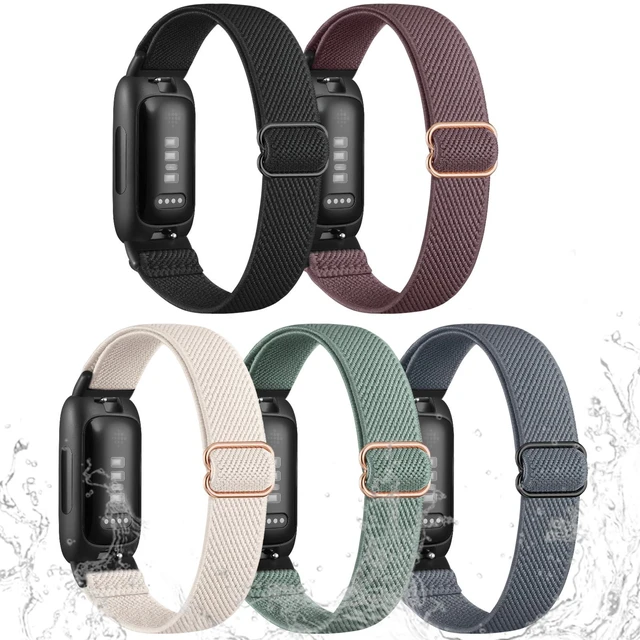 Main image of 5Pack Stretchy Bands Compatible with Fitbit Inspire 3 for Women Men Water-Resistant Elastic Bands Compatible with Fitbit Inspire 3 Bands,Soft Nylon Sport Replacement Strap for Inspire 2/Inspire