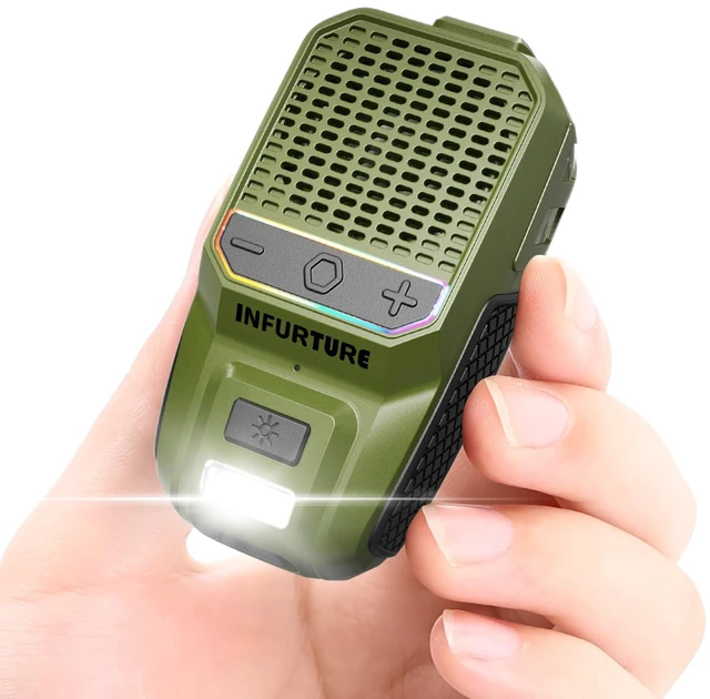 Main image of Wearable Bluetooth Speaker with RGB/Flashlight Clip On Speaker,Waterproof Shower Speake-Built-in Noise Reduction Mic for Hands-Free Music/Calls-for Work/Riding/Golf/Outdoor(Green)