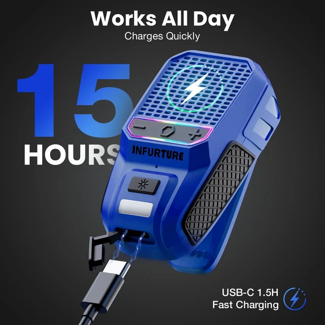 Alt view image 2 of 7 - Clip on Speaker Wearable Bluetooth Speaker with RGB/Flashlight Shower Speake Built-in Noise Reduction Mic, Bathroom Speakers for Hands-Free Music/Calls-for Work/Riding/Outdoor, Ideal Gifts
