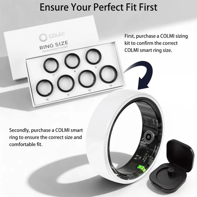 Alt view image 2 of 7 - Smart Ring for Women, Health Tracker & 5ATM, R02. (White Ceramic, 8#) Smart Ring & No Subscription Fee, Menstrual Cycle, Skin Temperature, Heart Rate, Sleep Health Monitoring, Sports Tracking