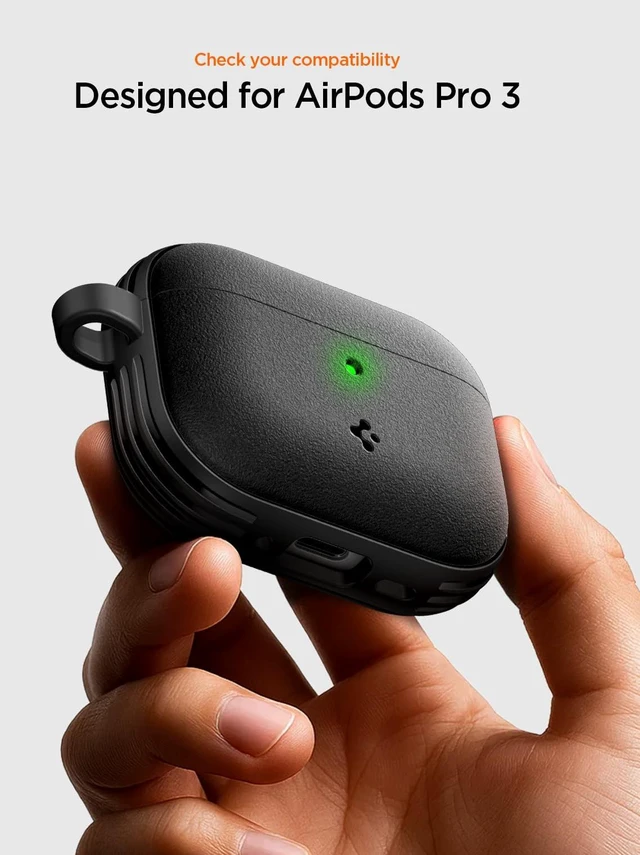 Alt view image 2 of 7 - Vault Case Designed for AirPods Pro 3 Case (2025) Secure Magnetic Lock, Military-Grade Drop Protection, Carabiner Included - Matte Black