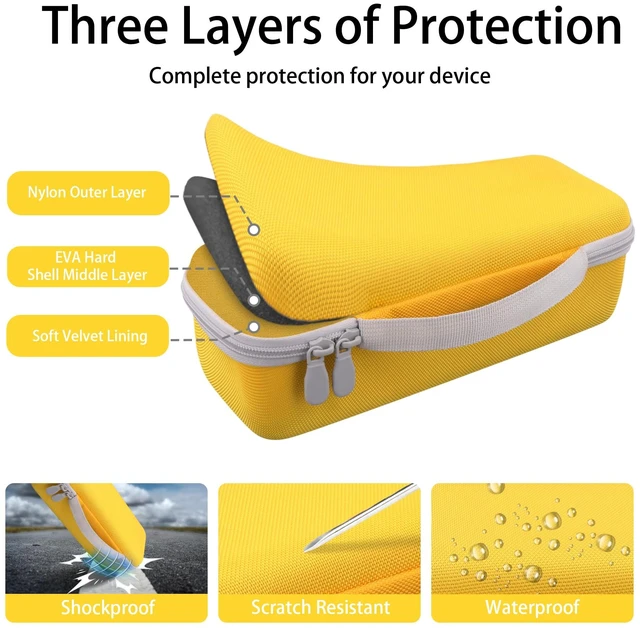 Alt view image 7 of 7 - for Turtlebox Ranger Speaker Hard Carrying Travel Case, Yellow Precision-Molded Interior, Padded Scratch-Resistant Lining, Organized Storage Compartment, Shock Protection