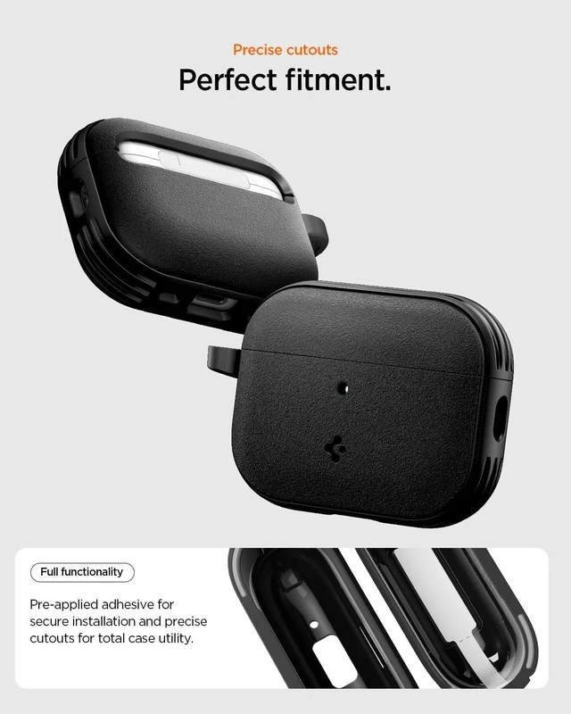 Alt view image 5 of 7 - Vault Case Designed for AirPods Pro 3 Case (2025) Secure Magnetic Lock, Military-Grade Drop Protection, Carabiner Included - Matte Black