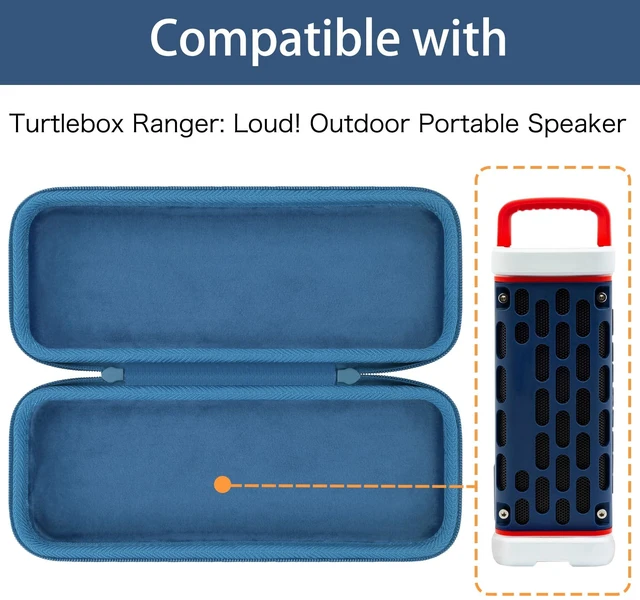 Alt view image 2 of 7 - for Turtlebox Ranger Speaker Hard Carrying Travel Case, Dark Blue Precision-Molded Interior, Padded Scratch-Resistant Lining, Organized Storage Compartment, Shock Protection