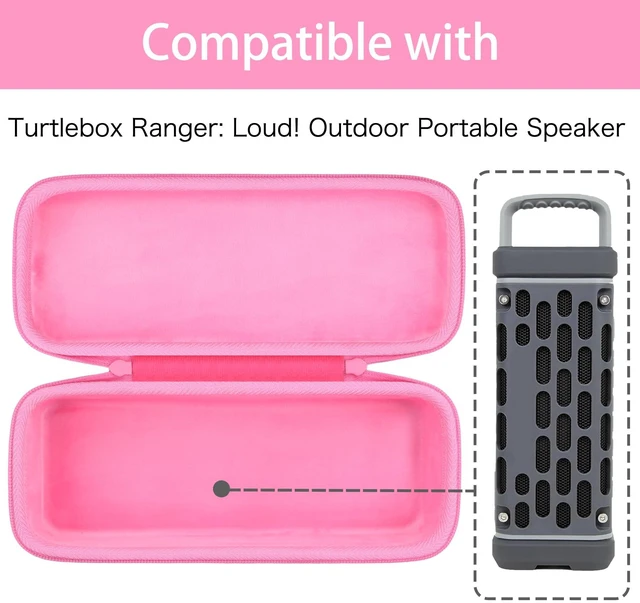 Alt view image 2 of 7 - for Turtlebox Ranger Speaker Hard Carrying Travel Case, Pink Precision-Molded Interior, Padded Scratch-Resistant Lining, Organized Storage Compartment, Shock Protection