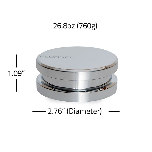 Alt view image 6 of 6 - HiFi Vinyl Record Weight Stabilizer High Mass 760 gram Steel LP Disc Turntable Accessory with Protective Velvet Pad for Vibration Damping (RW02)