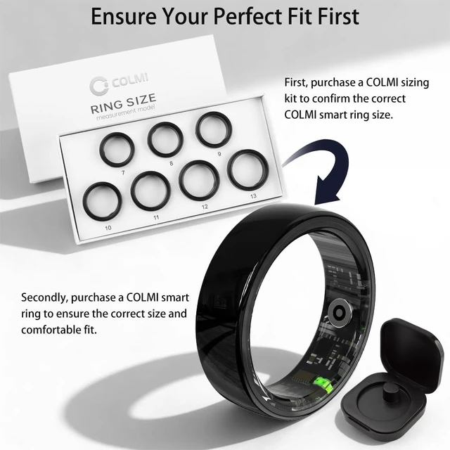 Alt view image 2 of 7 - Smart Ring for Women, Health Tracker & 5ATM, R02.(Black Ceramic, 10#) Smart Ring & No Subscription Fee, Menstrual Cycle, Skin Temperature, Heart Rate, Sleep Health Monitoring, Sports Tracking