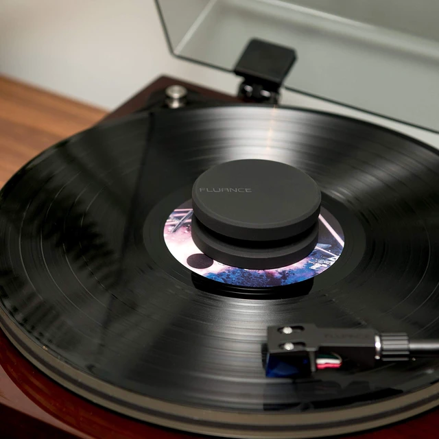 Alt view image 5 of 6 - HiFi Vinyl Record Weight Stabilizer High Mass 760 gram Steel LP Disc Turntable Accessory with Antiresonance Rubberized Coating and Protective Velvet Pad for Vibration Damping (RW03)