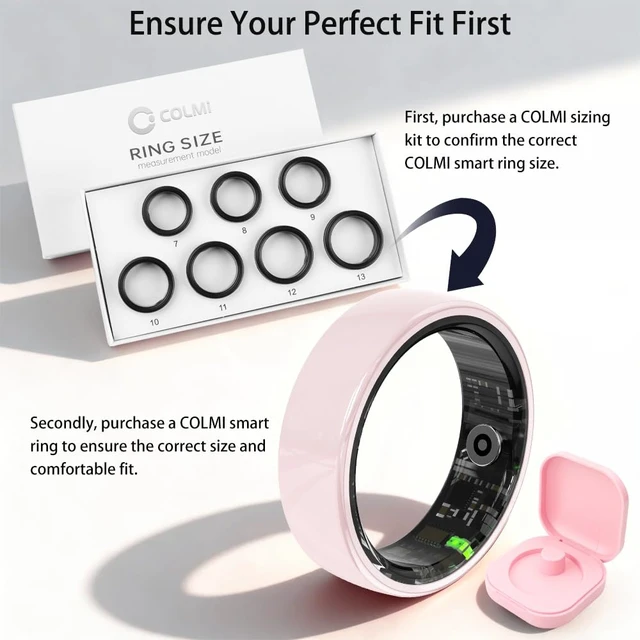 Alt view image 2 of 7 - Smart Ring for Women, Health Tracker & 5ATM, R02. (Pink Ceramic, 8#) Smart Ring & No Subscription Fee, Menstrual Cycle, Skin Temperature, Heart Rate, Sleep Health Monitoring, Sports Tracking
