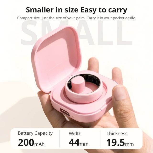 Alt view image 7 of 7 - Smart Ring for Women, Health Tracker & 5ATM, R02. (Pink Ceramic, 8#) Smart Ring & No Subscription Fee, Menstrual Cycle, Skin Temperature, Heart Rate, Sleep Health Monitoring, Sports Tracking
