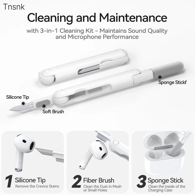 Alt view image 3 of 6 - for AirPods 4 Case with Magnetic Cover, Silicone AirPod 4 Case Cover Compatible with Apple Airpods 4th Gen 2024, Shockproof Protective Cases for Women Girly with Cleaner Kit and Keychain