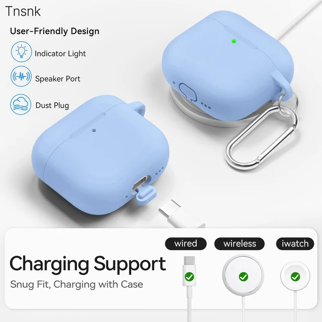 Alt view image 5 of 6 - for AirPods 4 Case with Magnetic Cover, Silicone AirPod 4 Case Cover Compatible with Apple Airpods 4th Gen 2024, Shockproof Protective Cases for Women Girly with Cleaner Kit and Keychain