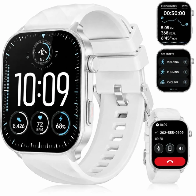Main image of Smart Watch, GPS, 2.01" HD Touch Fitness Watch, Silver Gray 2.01"HD Touchscreen, for iPhone/Android Phones, Fitness Tracker, Heart Rate/Sleep Monitor, 110+ Sport, Waterproof