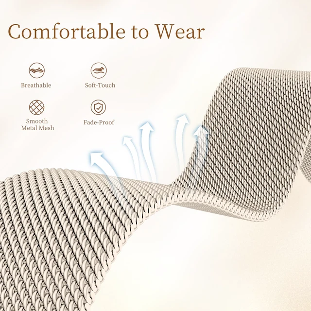 Alt view image 3 of 7 - X-Shape Metal Band Compatible with Fitbit Charge 6/ Charge 5 Bands for Women Men, Soft Stainless Steel Mesh Loop Strap Bracelet Wrist Band Replacement for Fitbit Charge 5/ Charge 6 Fitness Tracker